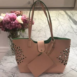 Signature Collection pinkish nude cutout tote bag
